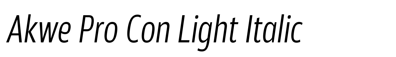 Akwe Pro Con Light Italic